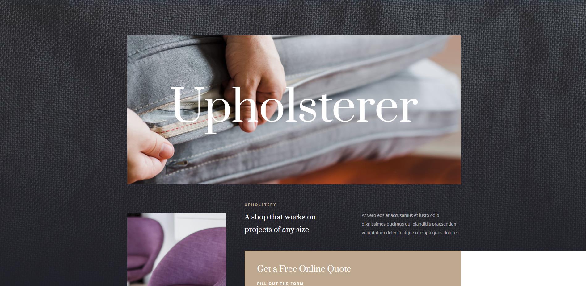 Upholsterer Website Design